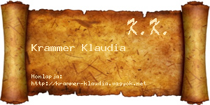 Krammer Klaudia névjegykártya